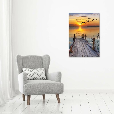 Modernes Acrylbild vertikal Holzsteg