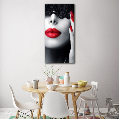 Acrylbild vertikal Spitzenmaske