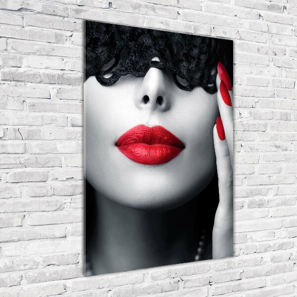 Acrylbild vertikal Spitzenmaske