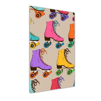 Modernes Acrylbild vertikal Bunte Rollschuhe