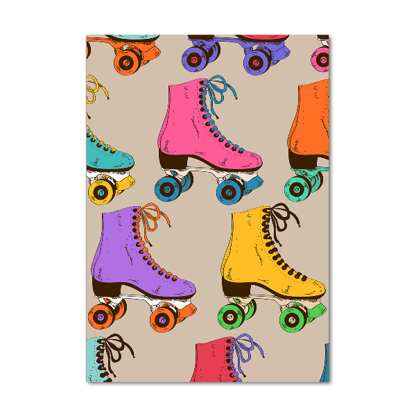 Modernes Acrylbild vertikal Bunte Rollschuhe