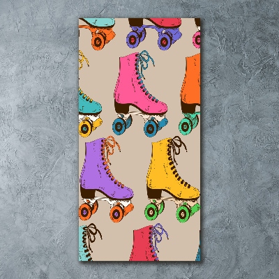 Modernes Acrylbild vertikal Bunte Rollschuhe