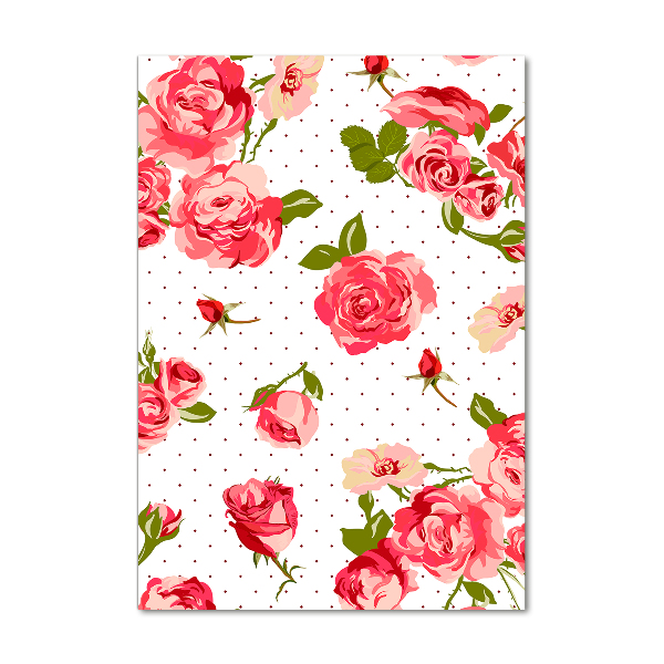 Acrylbild vertikal Wildrosen