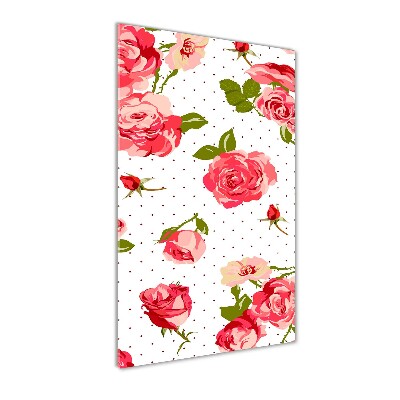 Acrylbild vertikal Wildrosen