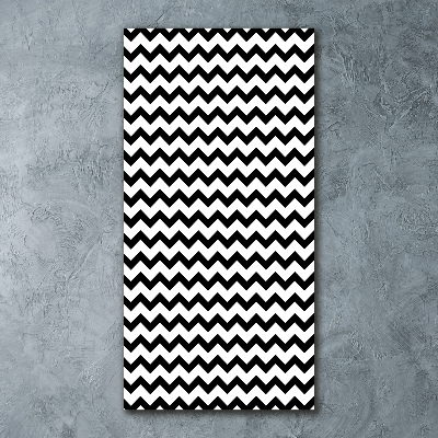 Modernes Acrylbild vertikal Zickzacklinien