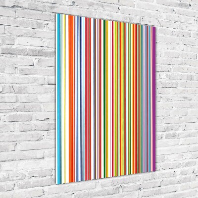 Modernes Acrylbild vertikal Bunte Streifen