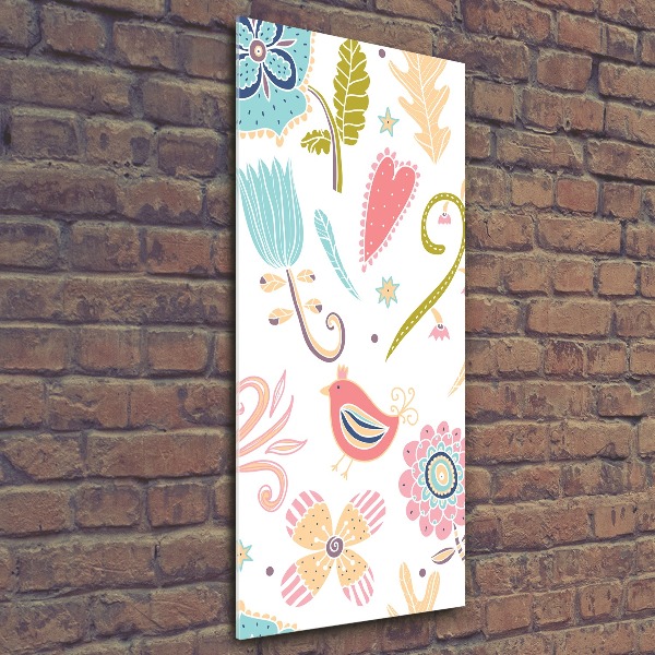 Bild auf Acrylglas vertikal Pflanzen und Vögel