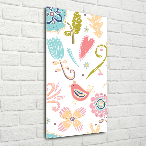 Bild auf Acrylglas vertikal Pflanzen und Vögel