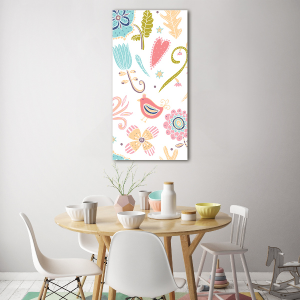 Bild auf Acrylglas vertikal Pflanzen und Vögel