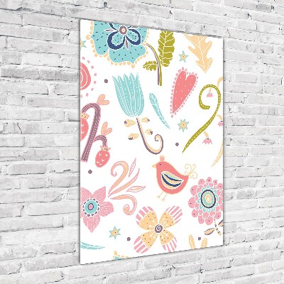 Bild auf Acrylglas vertikal Pflanzen und Vögel