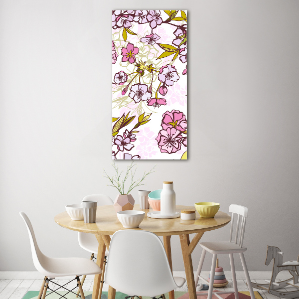 Bild auf Acrylglas vertikal Kirschblüten