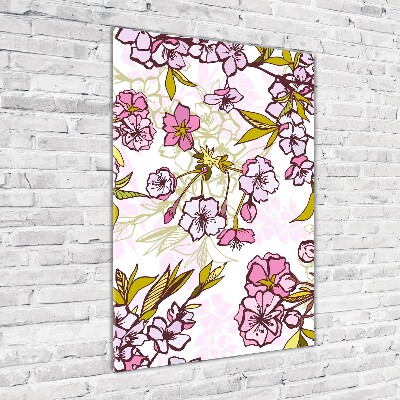 Bild auf Acrylglas vertikal Kirschblüten