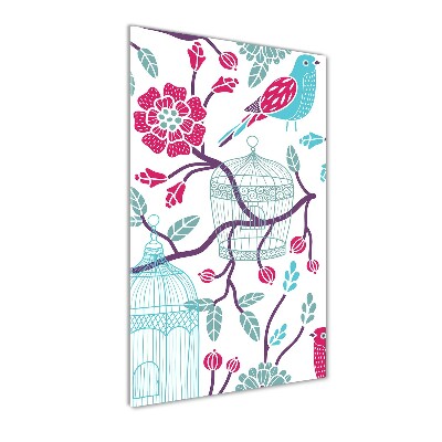 Acrylbild vertikal Vogelkäfige