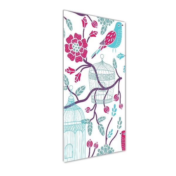 Acrylbild vertikal Vogelkäfige