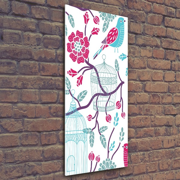 Acrylbild vertikal Vogelkäfige