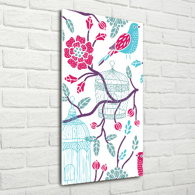 Acrylbild vertikal Vogelkäfige