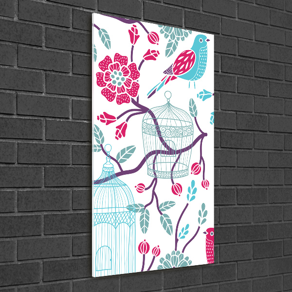 Acrylbild vertikal Vogelkäfige
