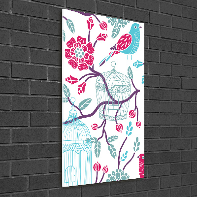 Acrylbild vertikal Vogelkäfige