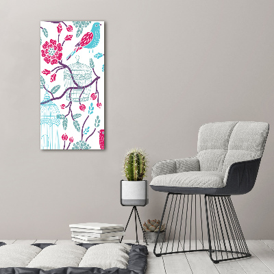 Acrylbild vertikal Vogelkäfige