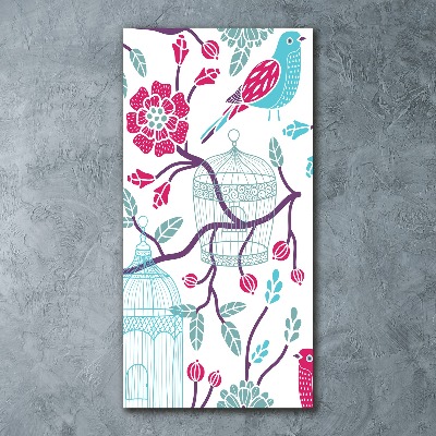 Acrylbild vertikal Vogelkäfige