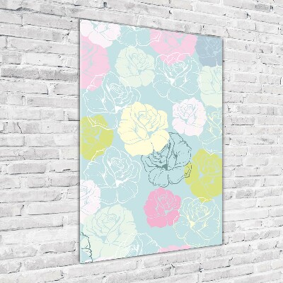 Acrylbild vertikal Rosen