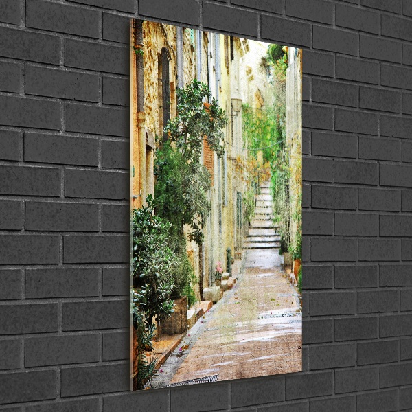 Acrylbild vertikal Italienische Straßen