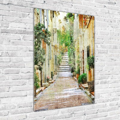 Acrylbild vertikal Italienische Straßen