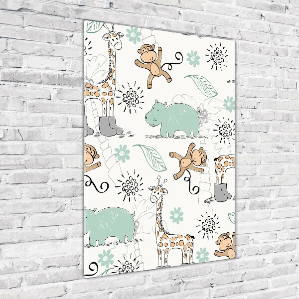 Modernes Acrylbild vertikal Tiere Afrikas