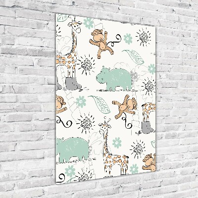 Modernes Acrylbild vertikal Tiere Afrikas