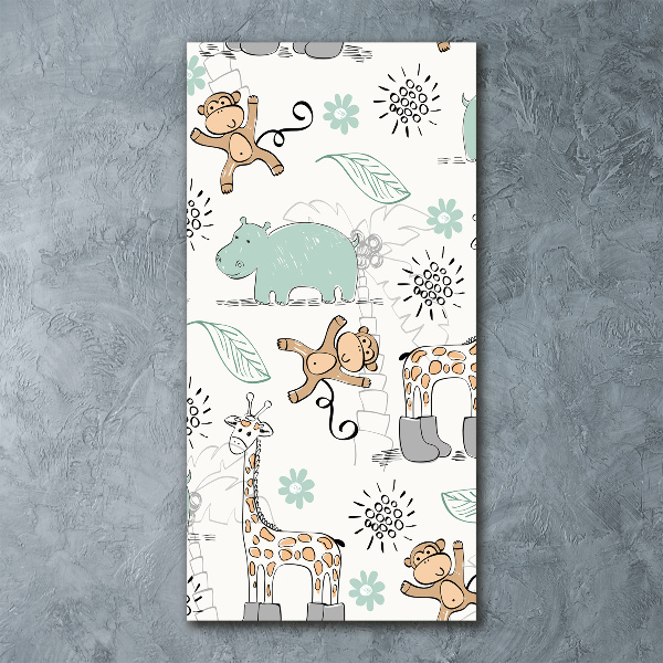 Modernes Acrylbild vertikal Tiere Afrikas