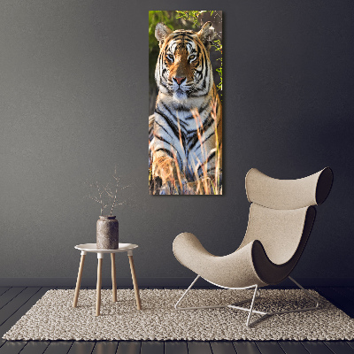 Modernes Acrylbild vertikal Tiger