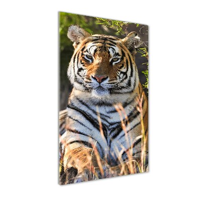 Modernes Acrylbild vertikal Tiger