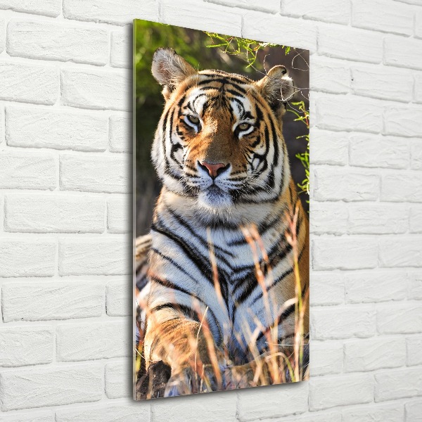 Modernes Acrylbild vertikal Tiger