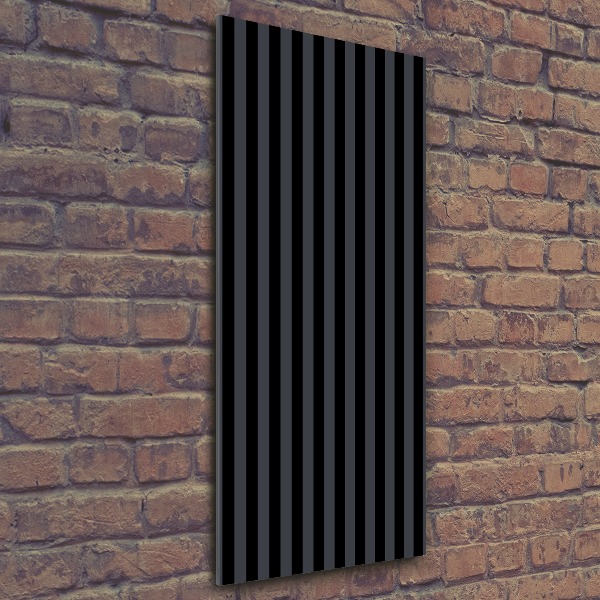 Modernes Acrylbild vertikal Schwarze und graue Streifen