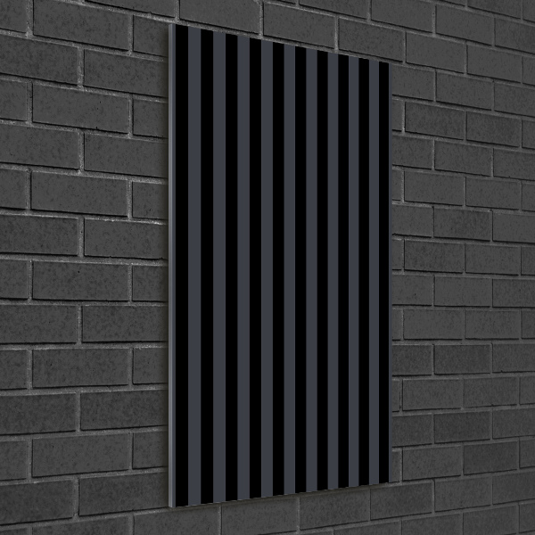 Modernes Acrylbild vertikal Schwarze und graue Streifen