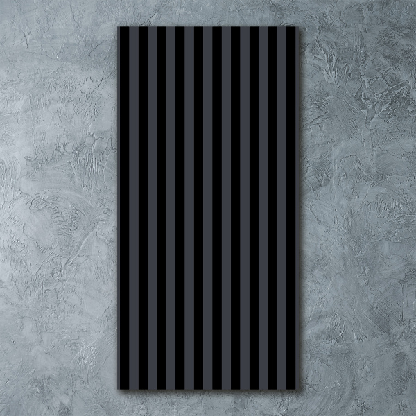 Modernes Acrylbild vertikal Schwarze und graue Streifen