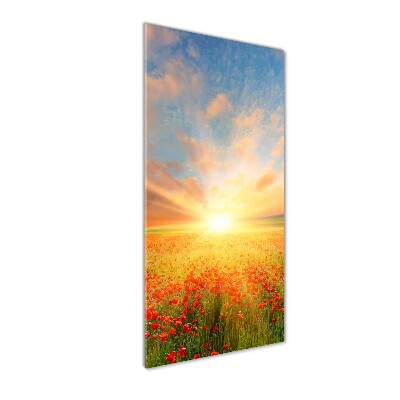 Acrylbild vertikal Mohnfeld