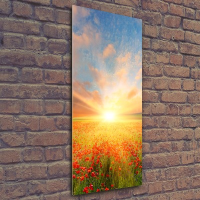 Acrylbild vertikal Mohnfeld