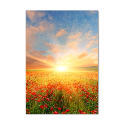 Acrylbild vertikal Mohnfeld
