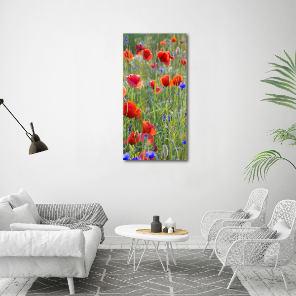 Acrylbild vertikal Wildmohn