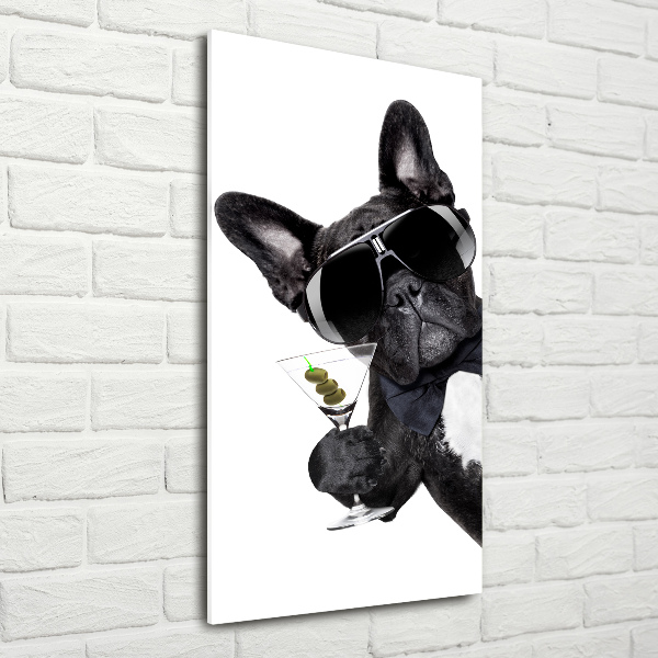 Modernes Acrylbild vertikal Piez mit Martini