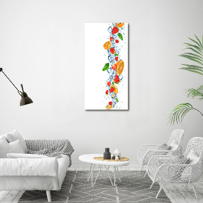 Modernes Acrylbild vertikal Obst und Eis