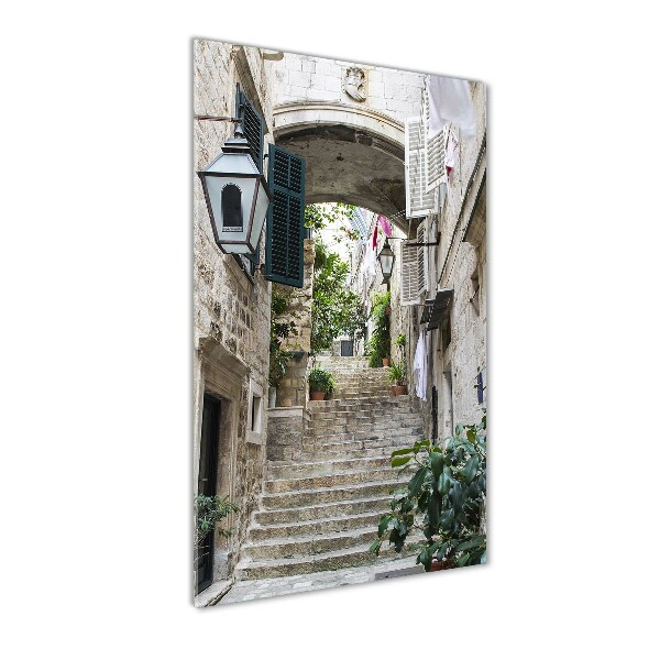 Bild auf Acrylglas vertikal Die Straßen von Dubrovnik
