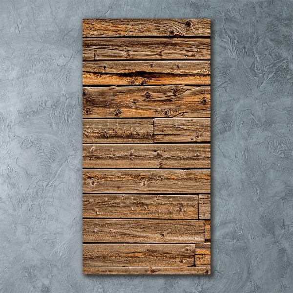 Acrylbild vertikal Holzwand
