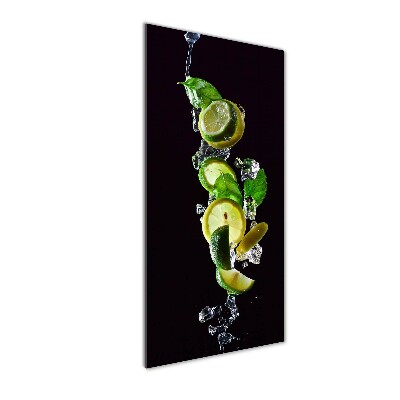 Bild auf Acrylglas vertikal Limette und Zitrone