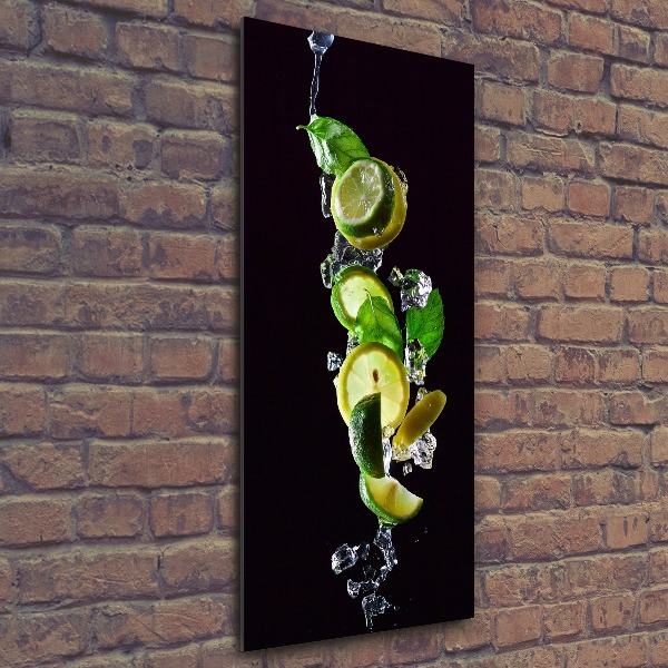 Bild auf Acrylglas vertikal Limette und Zitrone
