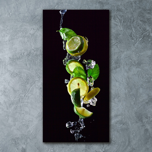 Bild auf Acrylglas vertikal Limette und Zitrone