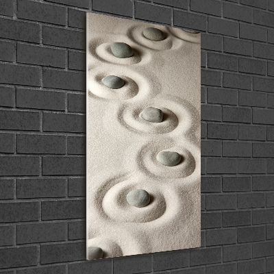 Plexiglasbilder vertikal Steine im Sand