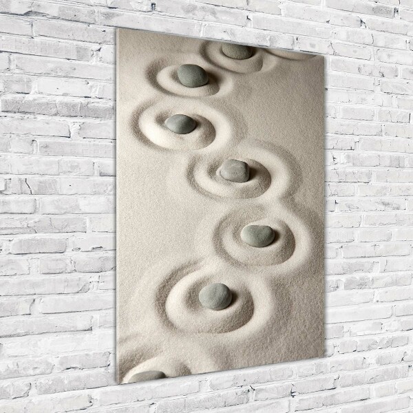 Plexiglasbilder vertikal Steine im Sand