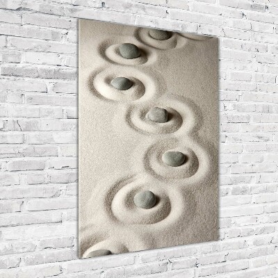 Plexiglasbilder vertikal Steine im Sand